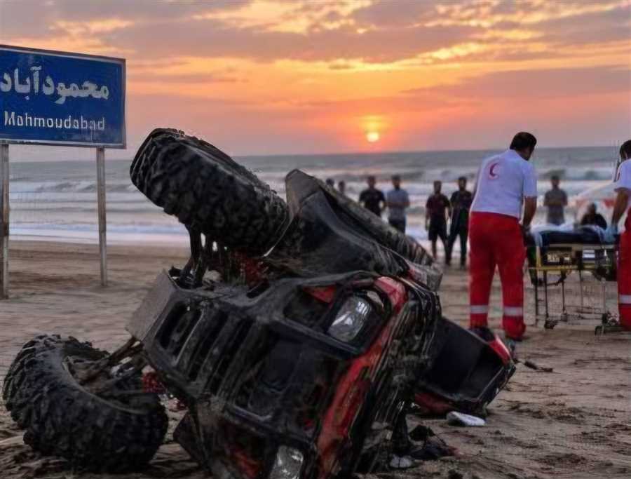 توقف مرگبار در ساحل محمودآباد / چهارچرخ، جان دخترجوان را گرفت